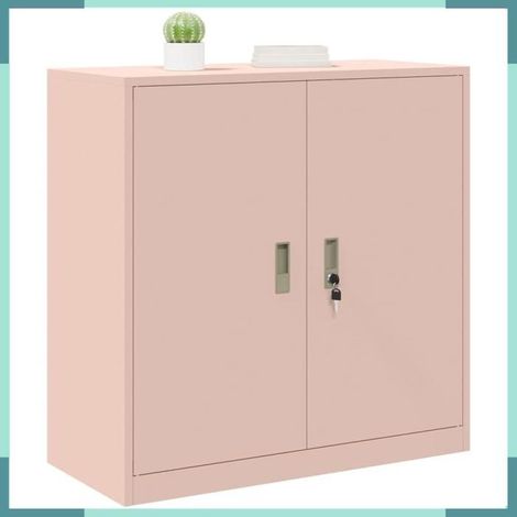 891641 Armoire de rangement Rose 90 x 40 x 90 cm Acier (1/5)