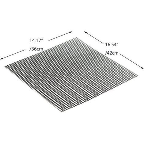 Grille Barbecue - Tapis Cuisson Réutilisable En Fibre De Verre - Pour Grill Extérieur - 42x36 cm - Lot De 2 (1/4)