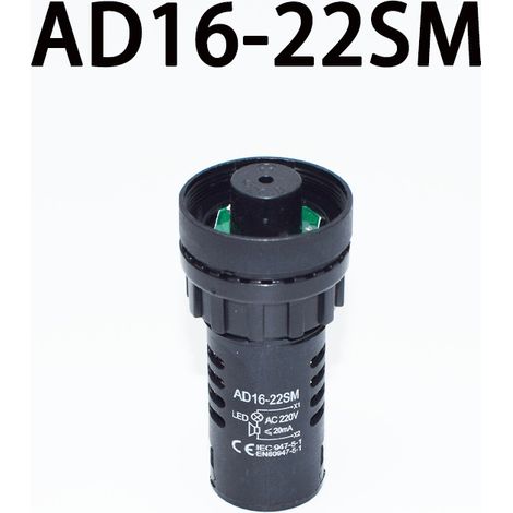 Avertisseur sonore clignotant rouge, vert et jaune AD16-22SM (1/2)