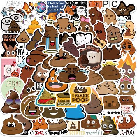 60 Cartoon-Parodie-Kackhaufen-Emoji-Sticker zur Kofferdekoration (1/5)