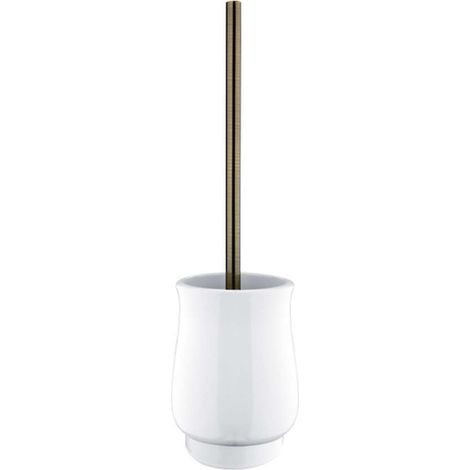 Nimco Lada - Escobillero de pie con soporte, blanco/latón 1094LA-65