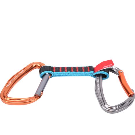 Quickdraw Outdoor-Klettersicherung Flacher Nylon-Gurtkarabiner für gerade und gebogene Türen