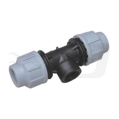 TEE RACCORDO A T A STRINGERE PER TUBO POLIETILENE ACQUA 1/2" x 20 mm