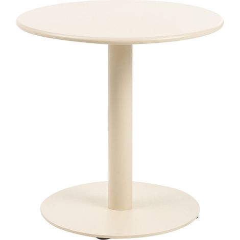 Table Basse de Jardin Moderne en Acier Thermolaqué Résistante aux Intempéries Mobilier d'Extérieur Beige Vittuone (1/5)