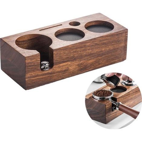 Pressino tre in uno - accessorio per espresso - in legno di noce