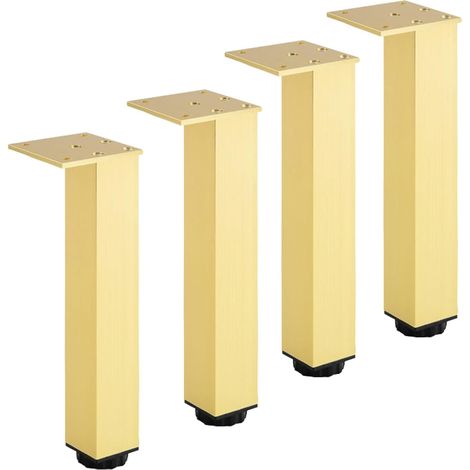 Patas de aluminio ajustables para muebles, juego de 4, para muebles, sofás y mesas, color dorado, 40 cm (rango de ajuste 400-418 mm) (1/5)
