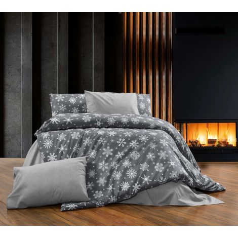 Funda nórdica, funda nórdica, ropa de cama Set Blanco Gris (1/2)