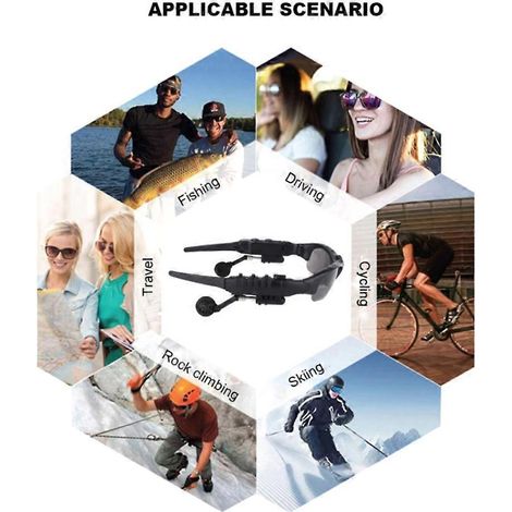 Casque sans fil avec micro et lunettes polarisées pour la conduite et le vélo, réduction du bruit (1/4)