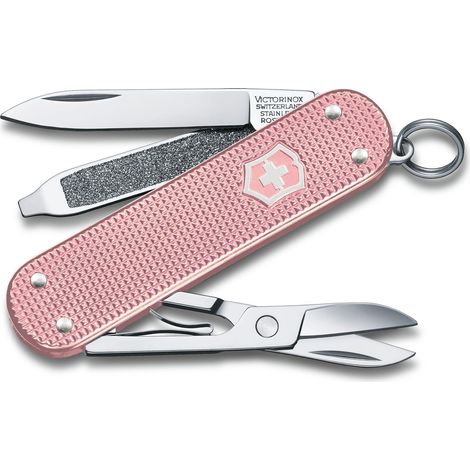 Victorinox 0.6221.252G Classic SD Alox Coltello Multiuso 5 Funzioni Lama Forbici Lima Cacciavite Portachiavi colore Cotton Candy (1/4)