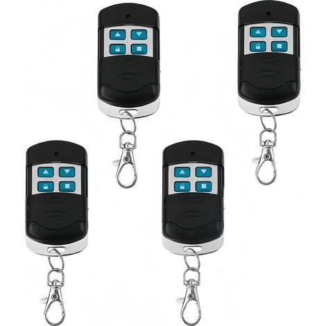 4 Pièces Telecommande Universelle Porte Garage, Télécommande Portail Garage 433.92MHz Compatible 4 Boutons Touches Copieuse, Convient Aux Portes de Garage et Aux Volets Roulants (1/5)