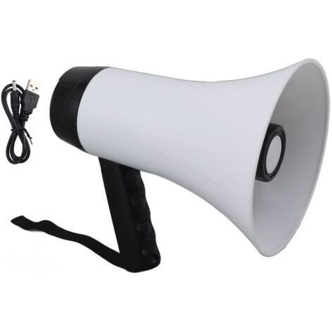 Mégaphone portable Bullhorn 30 W, enregistrement 300 s, portée 500 m, autonomie 10 h, batterie 3500 mAh (1/5)
