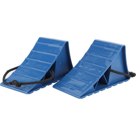 2 Cales de Roue Caoutchouc Antidérapant, Bloc Stop Pneu pour Voiture Remorque Caravane Moto - Lot de 2 (1/5)