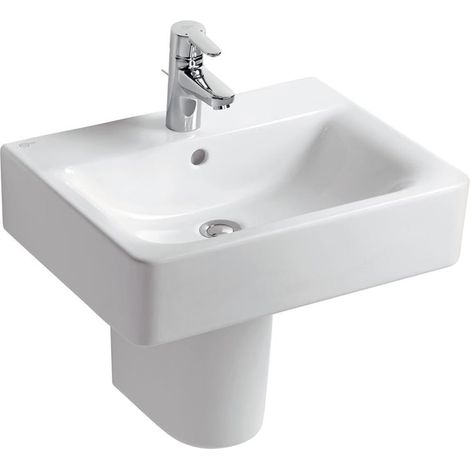 Ideal Standard Concept Cube Basin and Semi Pedestal 600mm Wide 1 Tap Hole (1/4)