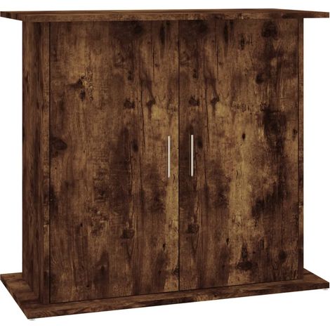 Support pour aquarium chêne fumé 81x36x73 cm bois d'ingénierie