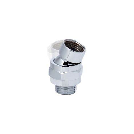 Adaptateur de pommeau de douche pivotant, connecteur de douche en laiton massif, rotule, extension de bras de douche universelle réglable (finition chromée)