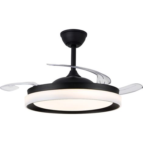 Ventilateur LED Brisa Eco Black 45 W 4 400 lm CCT avec pales rétractables