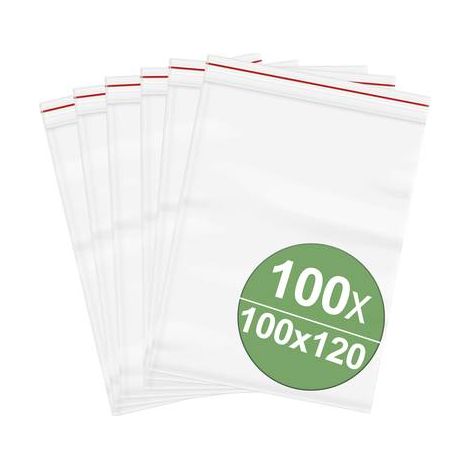 Sachet à fermeture pression sans bande d'inscription (l x H) 100 mm x 120 mm transparent Polyéthylèn