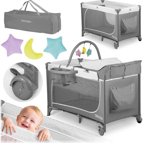 Lettino da viaggio 125x65x78 cm rk 241 grigio