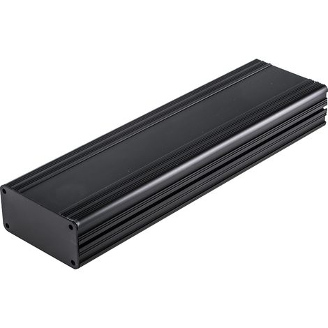 Boîtier pour projet RS PRO No en Aluminium anodisé Noir, Dimensions 285 x 81.4 x 40mm (1/2)