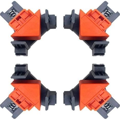 4 Pcs Presses D'angles Menuiserie, Assemblage en Angle et en T -Vissage et Encollage à 90° Serre Joint Angle, Cadre Angle Droit Pour Travail Du Bois (1/5)
