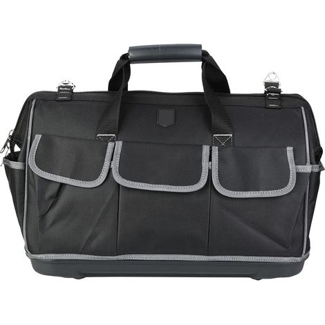 Sac à outils en plastique gris 20 pouces, fond rigide, polyvalent, 470 x 340 x 230 mm, rangement de matériel (1/5)