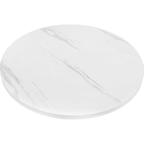 Plateau de Table Ronde Remplacement en Panneau Haute Densité Blanc Facile à Transporter et Nettoyer, pour Patio et Artisanat pour Table Basse Élégante (1/5)