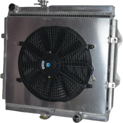 Radiateur, Aluminium, Dimensions du noyau 450mm x 528mm x 40mm, Dimensions globales 575mm x 625mm x 94mm, Diamètre d'entrée 38mm, Diamètre de sortie 38mm