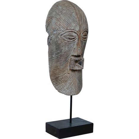 Figura Suar Hierro 30X15X80 Mascara Tribal (1/4)