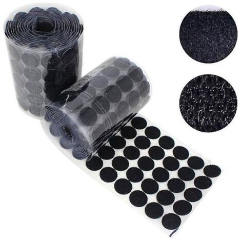 1200 pastilles auto-adhésives Velcro de 12 mm et 600 paires de points auto-adhésifs Velcro noirs (1/4)