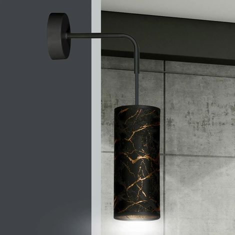 [GEBRAUCHT] B-Ware Emibig Lighting Joni Wandlampe Leuchte Schwarz Marmoriert Textil Beleuchtung