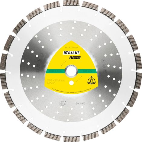 Klingspor DT 612 UT Diamanttrennscheiben, 350 x 3 x 25,4 mm 22 Segmente 40 x 3 x 12 mm, Standard Turbo (1/2)