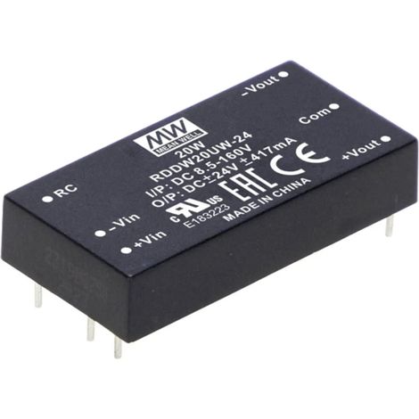 [NEUWERTIG] B-Ware Mean Well Wandler Konverter Dc Dc Printmodul Rddw20 Uw 24 V Tht Print 417 M A 20 W