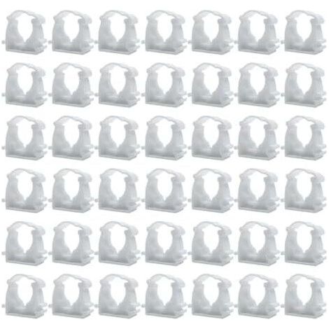Collier pour tuyau,Lot De 42 Diamètre intérieur 16mm,supports de tuyau,colliers serrage en plastique,clips tube blancs,pour Conduite D'eau,Tuyau Gaz -