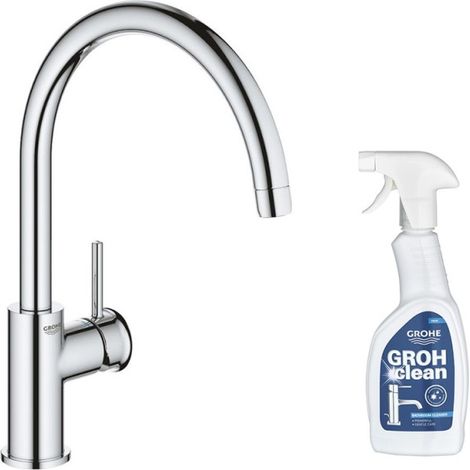 Robinet de cuisine GROHE Start Classic Quickfix chromé + nettoyant GrohClean