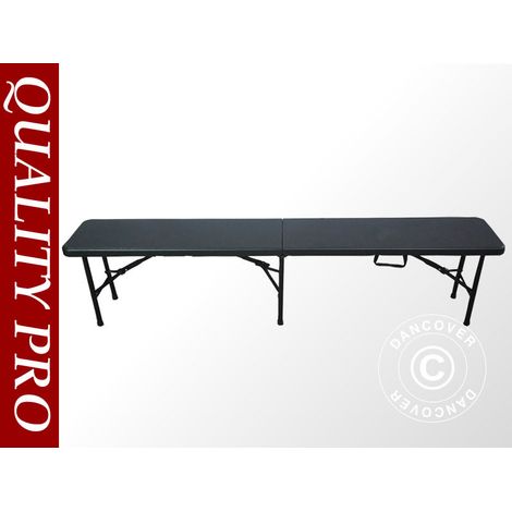 Bancs pliants 183x30x43cm, Noir (25 pièces) - Dancover