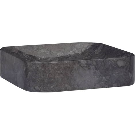 Lavabo à poser Lavabo Vasque salle de bain Noir 40x40x10 cm Marbre (1/5)