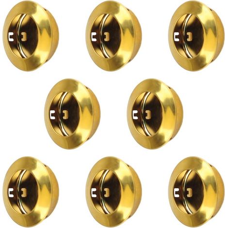 8 Pack Cabinet Door Handles, Flush Round Pull Handle Stainless Steel Pull Handle Sliding Recessed Door Handles Invisible Door Handle (Gold) (1/5)