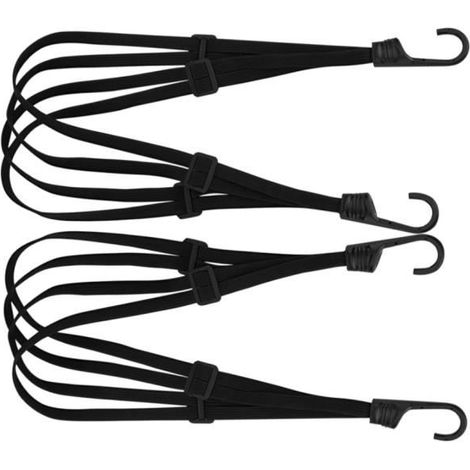 2 Pièces Tendeur , Sangle Bagage Moto, Tendeur Porte Bagage, Sandow Élastique avec 4 Boucles Coulissantes, (60cm) (1/4)