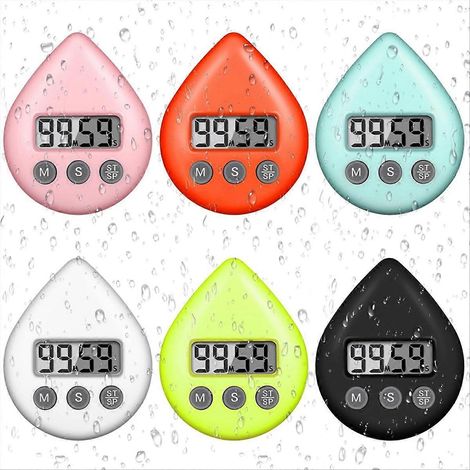 Minuteur de douche 6 pièces pour adultes et enfants, minuteur de cuisine numérique étanche (1/5)