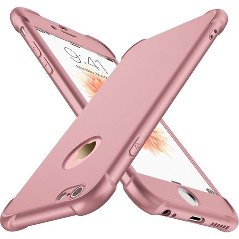 Funda para Apple iPhone 6/6S de 4,7" con parte trasera rosa, resistente y sólida. (1/5)