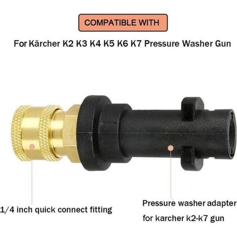 Adaptateur raccord rapide femelle 1/4 pouce pour nettoyeurs haute pression Karcher K2 K3 K4 K5 K6 K7 (1/4)