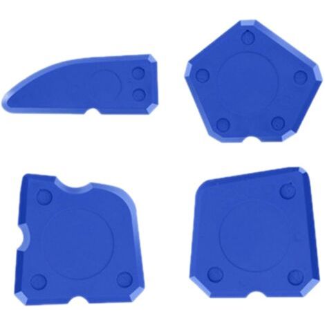 QORVA-Kit de 4 outils de finition pour joints en silicone portables Bleu ancien kit d'outils de calfeutrage Applicateur multi-bords pour cuisine, salle de bain, carrelage