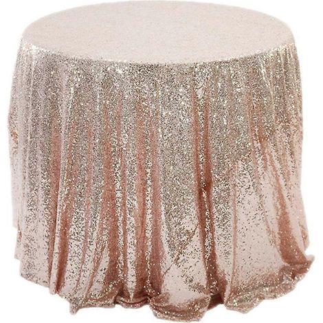 Nappe décorative brodée à sequins pour mariage d'hôtel (1 pièce, or rose)-60x60cm-Pink