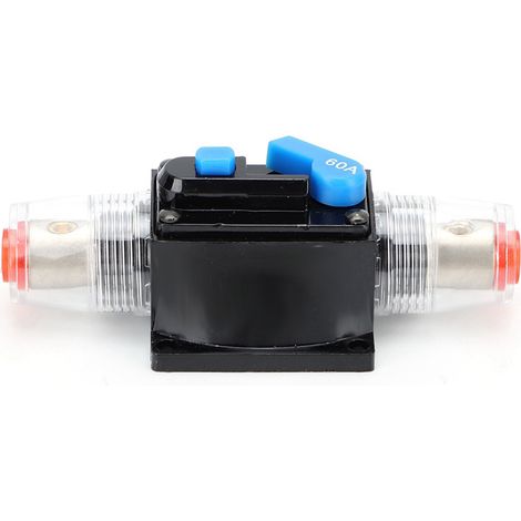 Coupe-circuit 12V 60A avec réarmement manuel pour voiture, bateau et système audio - Interrupteur de protection à fusible, compatible 12 volts (1/3)