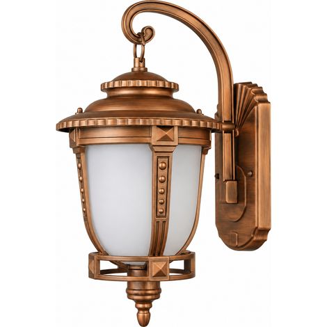 Lampada da Parete Esterno Lanterna IP55 E27 Vintage in Ferro Battuto da Muro rame (1/5)