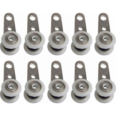 BEBUSINGOTO Lot De 10 Roulettes Pour Baies Vitrées Ou Portes Coulissantes - En Métal Et En Plastique - 4,4X 1,9Cm (1/5)
