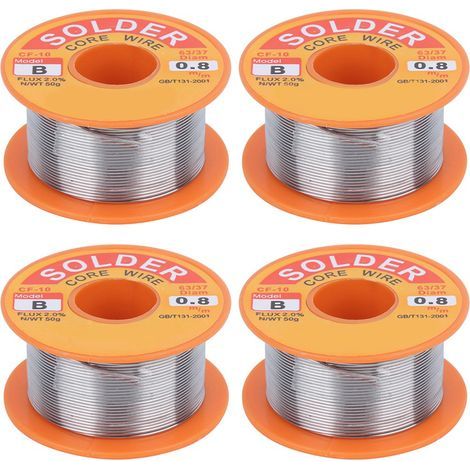 Fil à souder étain pur Toivize 0,8mm avec flux intégré – Lot de 4 bobines de 50g, sans nettoyage, idéal électronique (1/5)