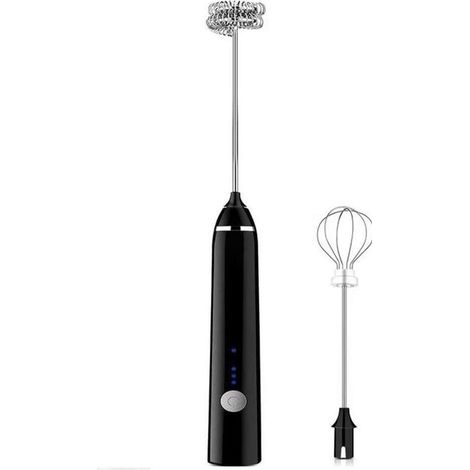 Frother Électrique - Fouet À Main Rechargeable USB - 3 Vitesses Réglables Pour Lait Froid/Chaud, Cacao, Œufs - Tête Fouettante Amovible En Acier Inoxydable - 1 Pièce (1/5)