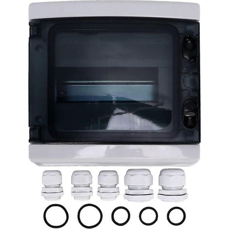 Verteilerkasten mit Schutzfunktion, 8-fach, DIN-Schienenmontage, IP65 wasserdicht, transparente Abdeckung