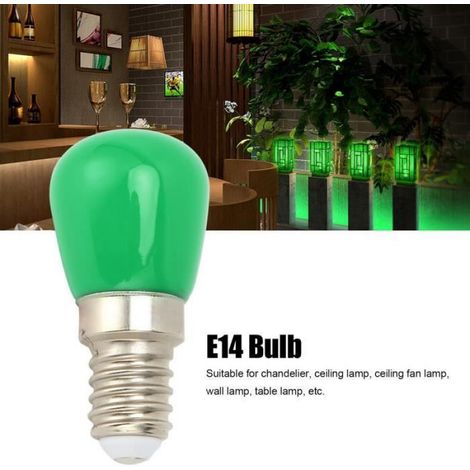 ampoule E14 Ampoule LED E14 3W 350LM Éclairage domestique pour plafonnier Applique murale Lampe de table 220-240V (Vert) (1/4)
